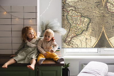 Rolgordijn voor het raam Wereldkaart