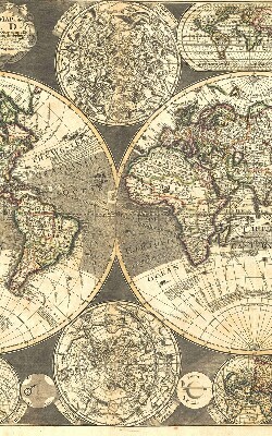 Rolgordijn voor het raam Wereldkaart