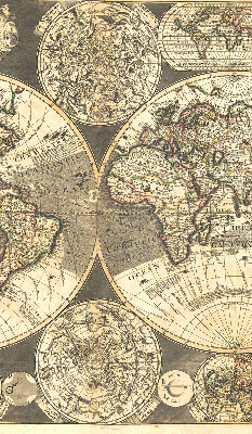 Rolgordijn voor het raam Wereldkaart