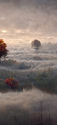 Rolgordijn verduisterend Bomen in de mist