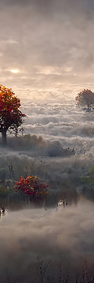 Rolgordijn verduisterend Bomen in de mist