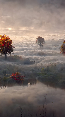 Rolgordijn verduisterend Bomen in de mist