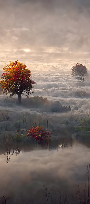 Rolgordijn verduisterend Bomen in de mist
