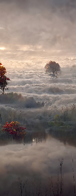 Rolgordijn verduisterend Bomen in de mist