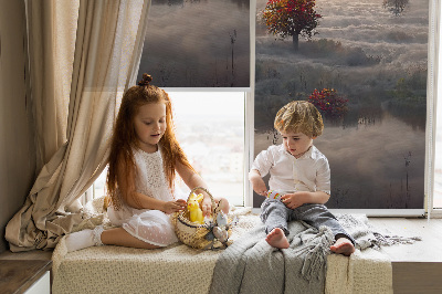 Rolgordijn verduisterend Bomen in de mist