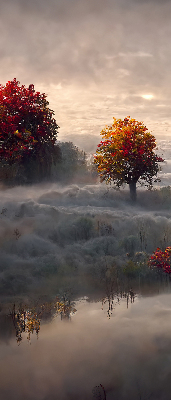 Rolgordijn verduisterend Bomen in de mist