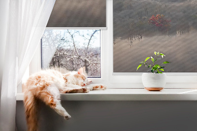 Rolgordijn verduisterend Bomen in de mist