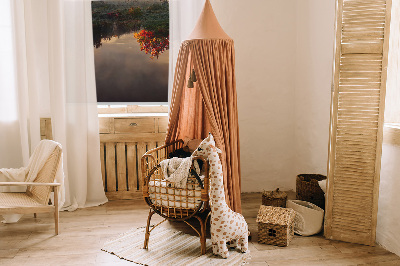 Rolgordijn voor het raam Zonsondergang achter de bomen