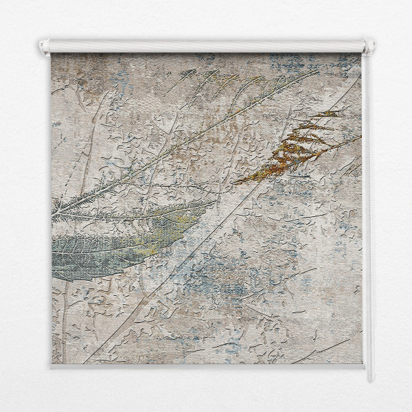 Rolgordijn voor het raam Weerspiegelde bladeren