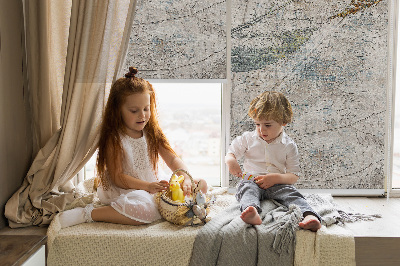 Rolgordijn voor het raam Weerspiegelde bladeren