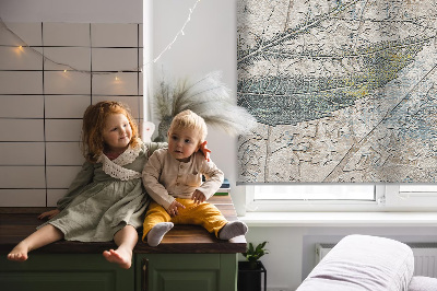 Rolgordijn voor het raam Weerspiegelde bladeren