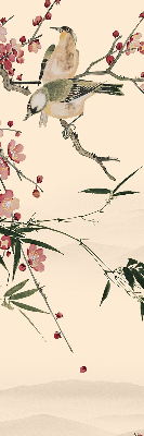 Rolgordijn verduisterend Kersenbloesem en vogel