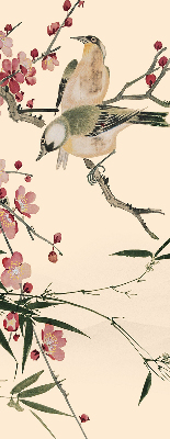 Rolgordijn verduisterend Kersenbloesem en vogel