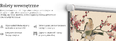 Rolgordijn verduisterend Kersenbloesem en vogel