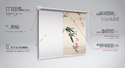 Rolgordijn verduisterend Kersenbloesem en vogel