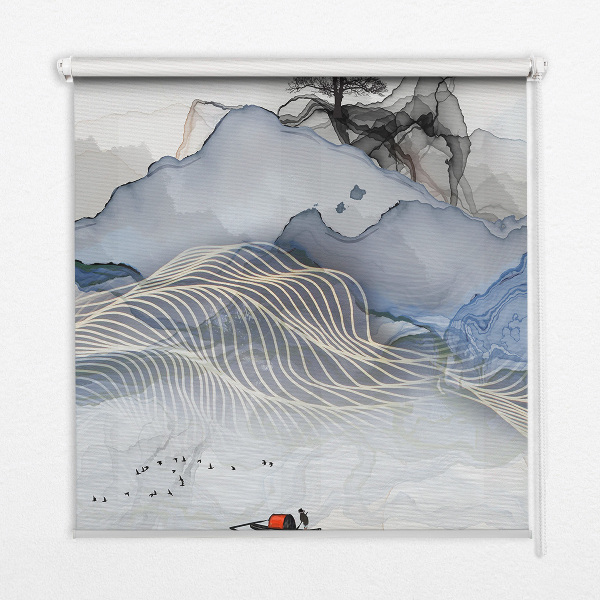 Rolgordijn verduisterend Vage bergen