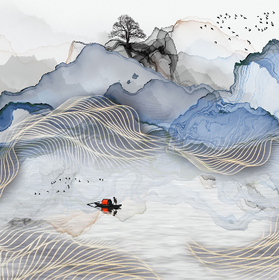 Rolgordijn verduisterend Vage bergen