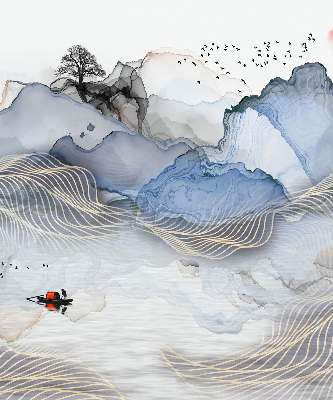 Rolgordijn verduisterend Vage bergen