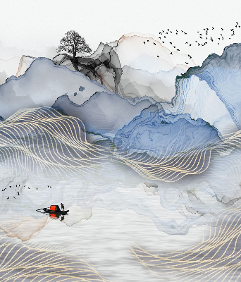 Rolgordijn verduisterend Vage bergen