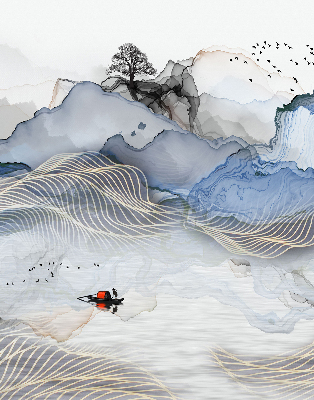 Rolgordijn verduisterend Vage bergen