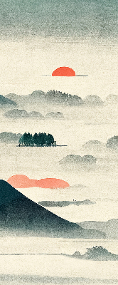 Rolgordijn voor het raam Geschilderde bergen