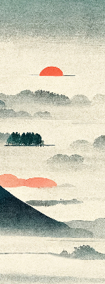 Rolgordijn voor het raam Geschilderde bergen