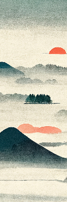 Rolgordijn voor het raam Geschilderde bergen