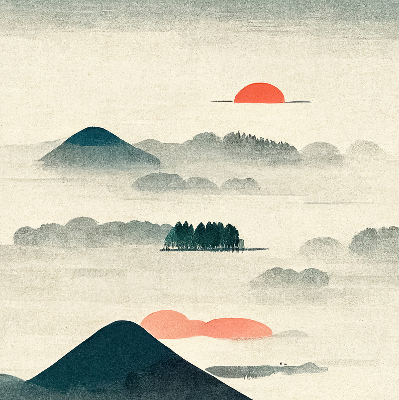 Rolgordijn voor het raam Geschilderde bergen