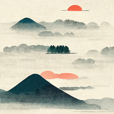 Rolgordijn voor het raam Geschilderde bergen