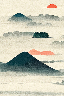 Rolgordijn voor het raam Geschilderde bergen