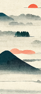 Rolgordijn voor het raam Geschilderde bergen