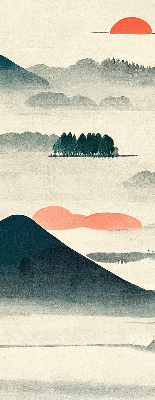 Rolgordijn voor het raam Geschilderde bergen