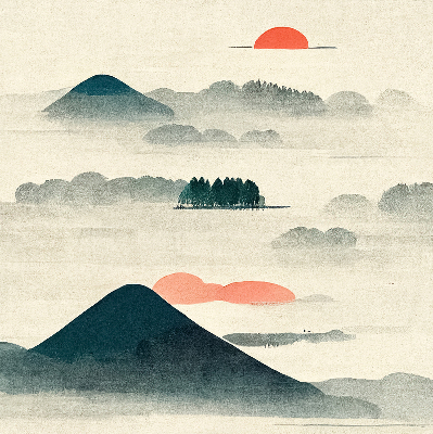 Rolgordijn voor het raam Geschilderde bergen