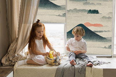 Rolgordijn voor het raam Geschilderde bergen