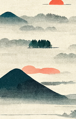 Rolgordijn voor het raam Geschilderde bergen