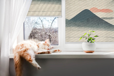 Rolgordijn voor het raam Geschilderde bergen