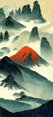 Rolgordijn verduisterend Bergen in de mist