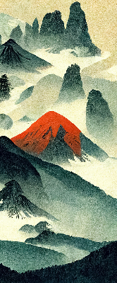 Rolgordijn verduisterend Bergen in de mist