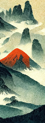 Rolgordijn verduisterend Bergen in de mist