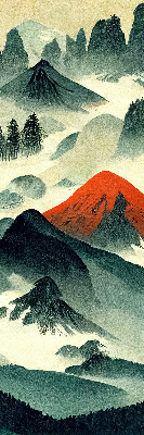 Rolgordijn verduisterend Bergen in de mist