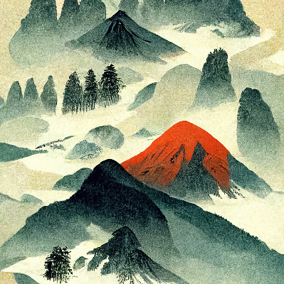 Rolgordijn verduisterend Bergen in de mist