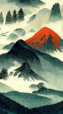 Rolgordijn verduisterend Bergen in de mist