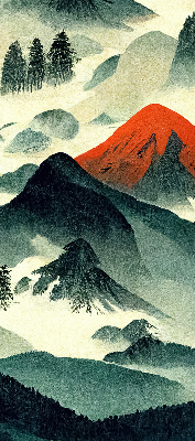 Rolgordijn verduisterend Bergen in de mist