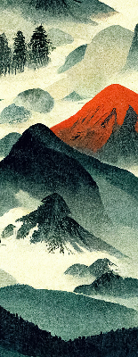 Rolgordijn verduisterend Bergen in de mist