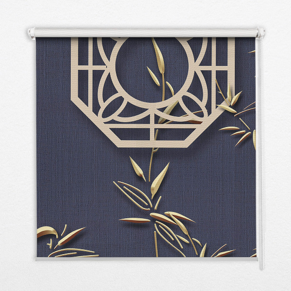 Rolgordijn verduisterend Het meer achter de bloemen