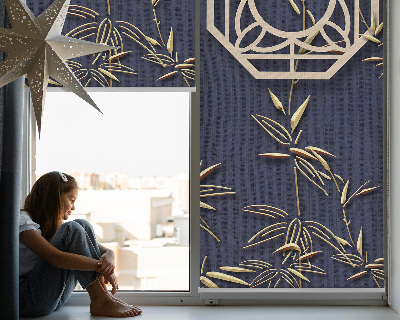 Rolgordijn verduisterend Het meer achter de bloemen