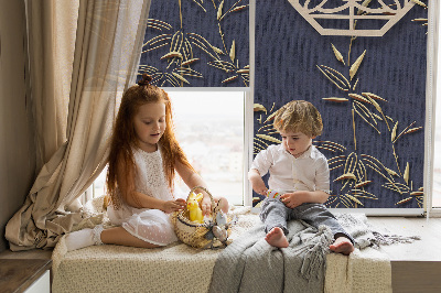 Rolgordijn verduisterend Het meer achter de bloemen