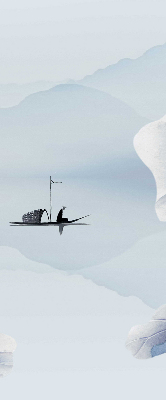 Rolgordijn voor het raam Een visser op een boot