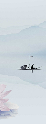 Rolgordijn voor het raam Een visser op een boot