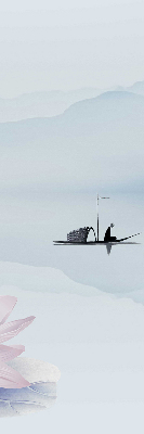 Rolgordijn voor het raam Een visser op een boot